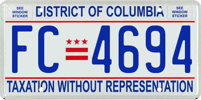 DC license plate FC4694