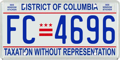 DC license plate FC4696