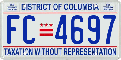 DC license plate FC4697