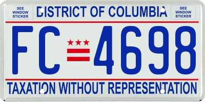 DC license plate FC4698