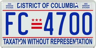 DC license plate FC4700