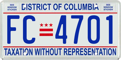 DC license plate FC4701