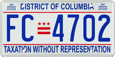 DC license plate FC4702