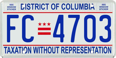 DC license plate FC4703