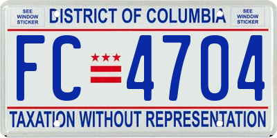 DC license plate FC4704