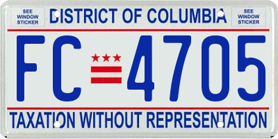 DC license plate FC4705