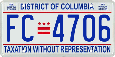 DC license plate FC4706