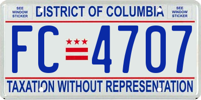 DC license plate FC4707