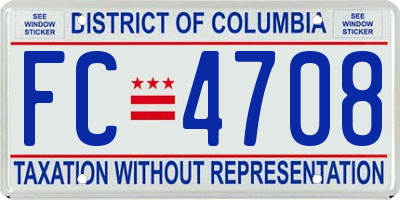 DC license plate FC4708