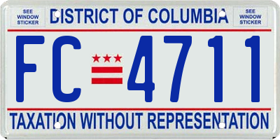 DC license plate FC4711