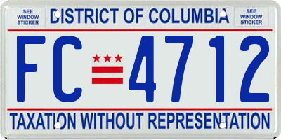 DC license plate FC4712