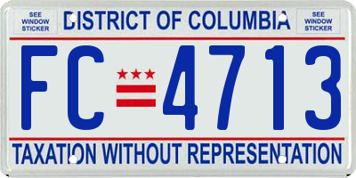 DC license plate FC4713