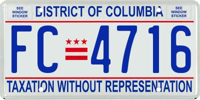 DC license plate FC4716