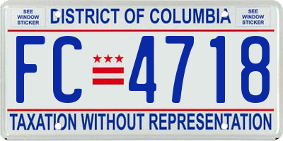 DC license plate FC4718