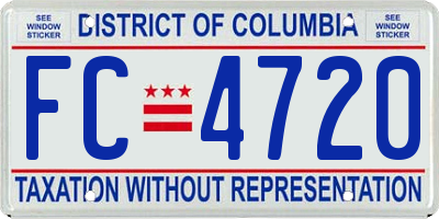 DC license plate FC4720