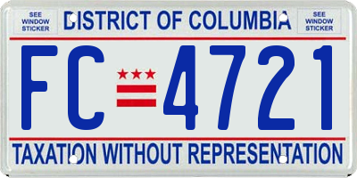 DC license plate FC4721