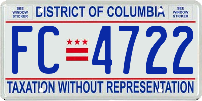 DC license plate FC4722