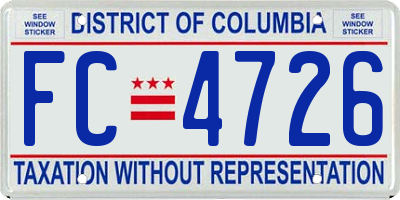 DC license plate FC4726