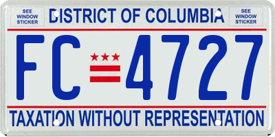 DC license plate FC4727