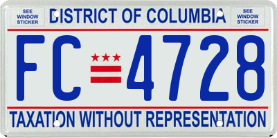 DC license plate FC4728