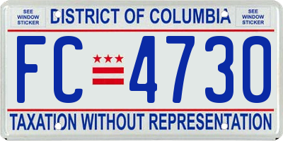 DC license plate FC4730