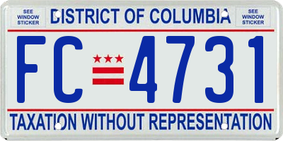 DC license plate FC4731