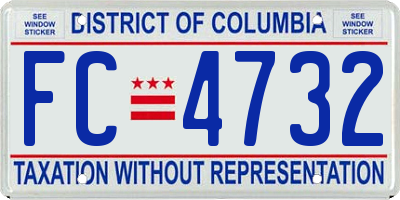 DC license plate FC4732