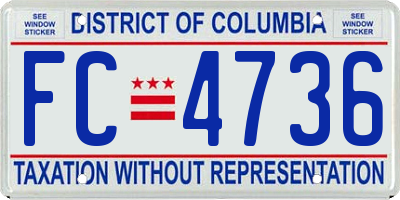 DC license plate FC4736