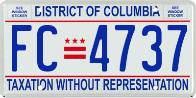 DC license plate FC4737