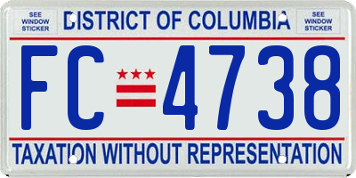 DC license plate FC4738