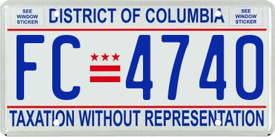 DC license plate FC4740