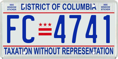 DC license plate FC4741