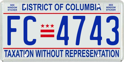 DC license plate FC4743