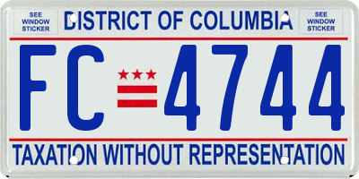 DC license plate FC4744