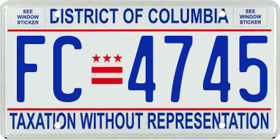 DC license plate FC4745