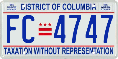 DC license plate FC4747