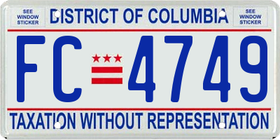 DC license plate FC4749