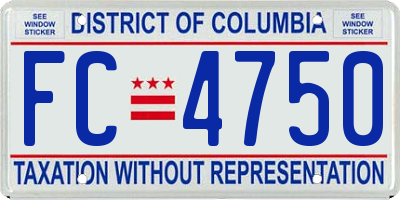 DC license plate FC4750