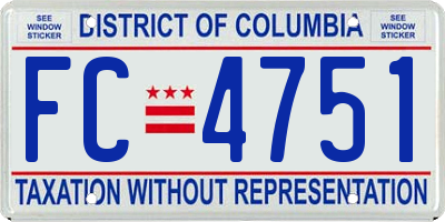 DC license plate FC4751