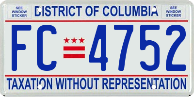 DC license plate FC4752