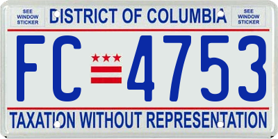 DC license plate FC4753