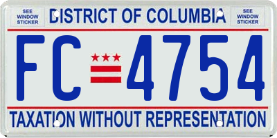 DC license plate FC4754