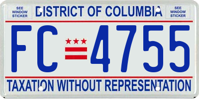 DC license plate FC4755