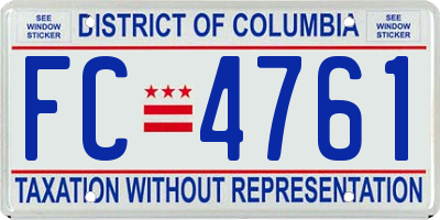 DC license plate FC4761