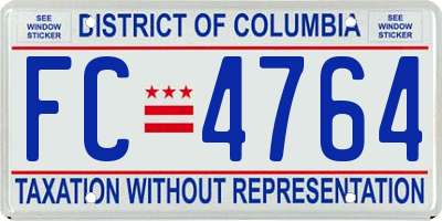 DC license plate FC4764