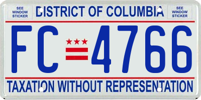 DC license plate FC4766