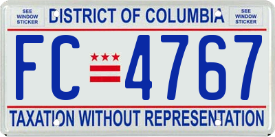 DC license plate FC4767