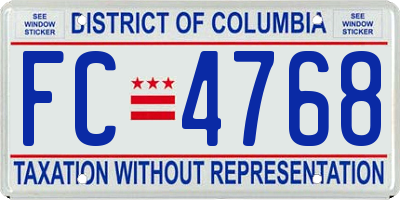 DC license plate FC4768