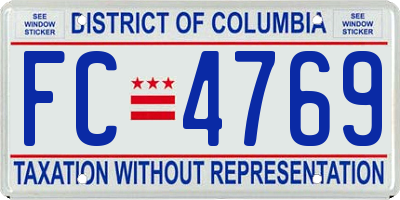 DC license plate FC4769