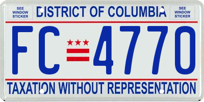 DC license plate FC4770